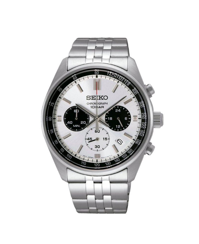 Seiko Neo Sports Cronógrafo SSB425P1 reloj hombre acero esfera blanca