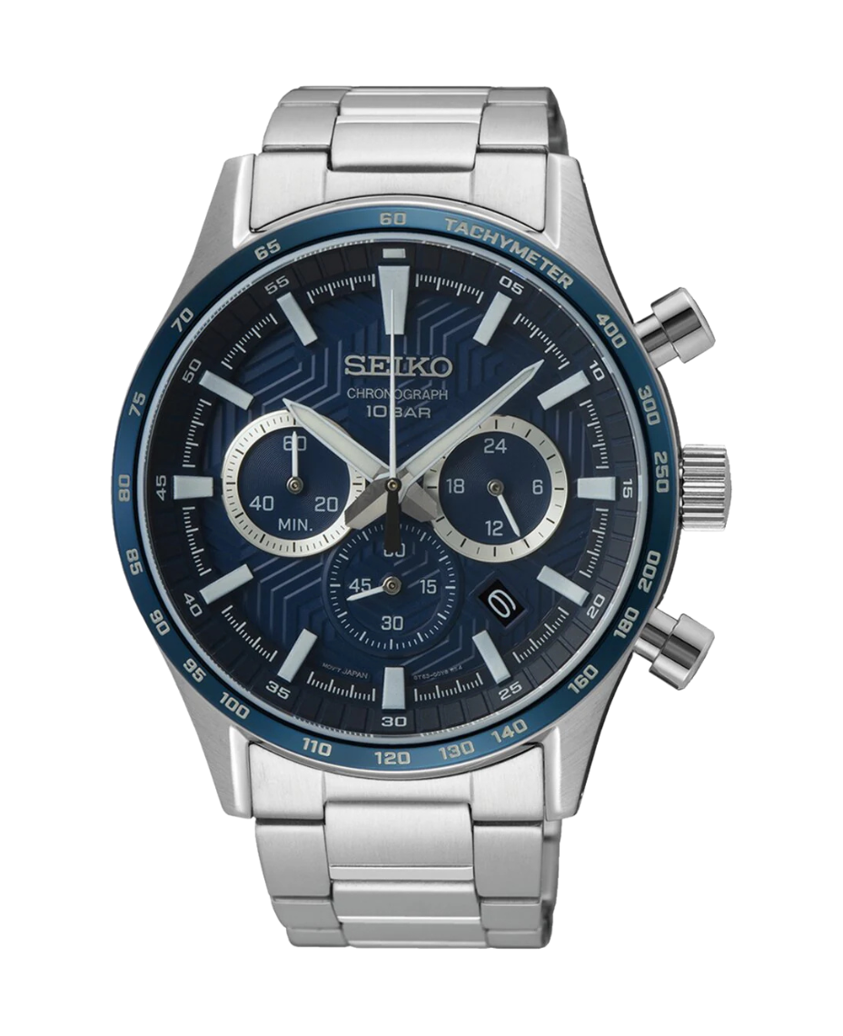 Seiko Neo Sports Cronógrafo SSB445P1 reloj hombre acero esfera azul