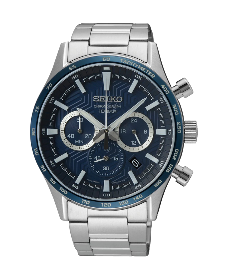 Seiko Neo Sports Cronógrafo SSB445P1 reloj hombre acero esfera azul