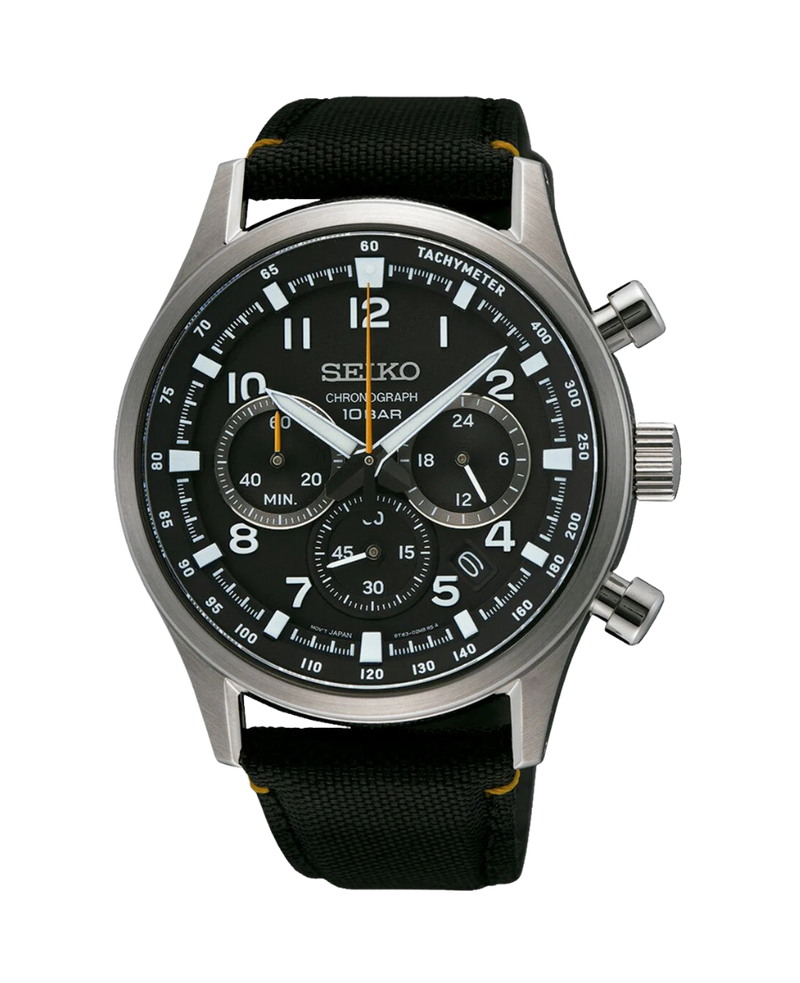 Seiko Neo Sports Cronógrafo SSB449P1 reloj hombre acero negro correa nylon