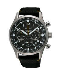 Seiko Neo Sports Cronógrafo SSB449P1 reloj hombre acero negro correa nylon