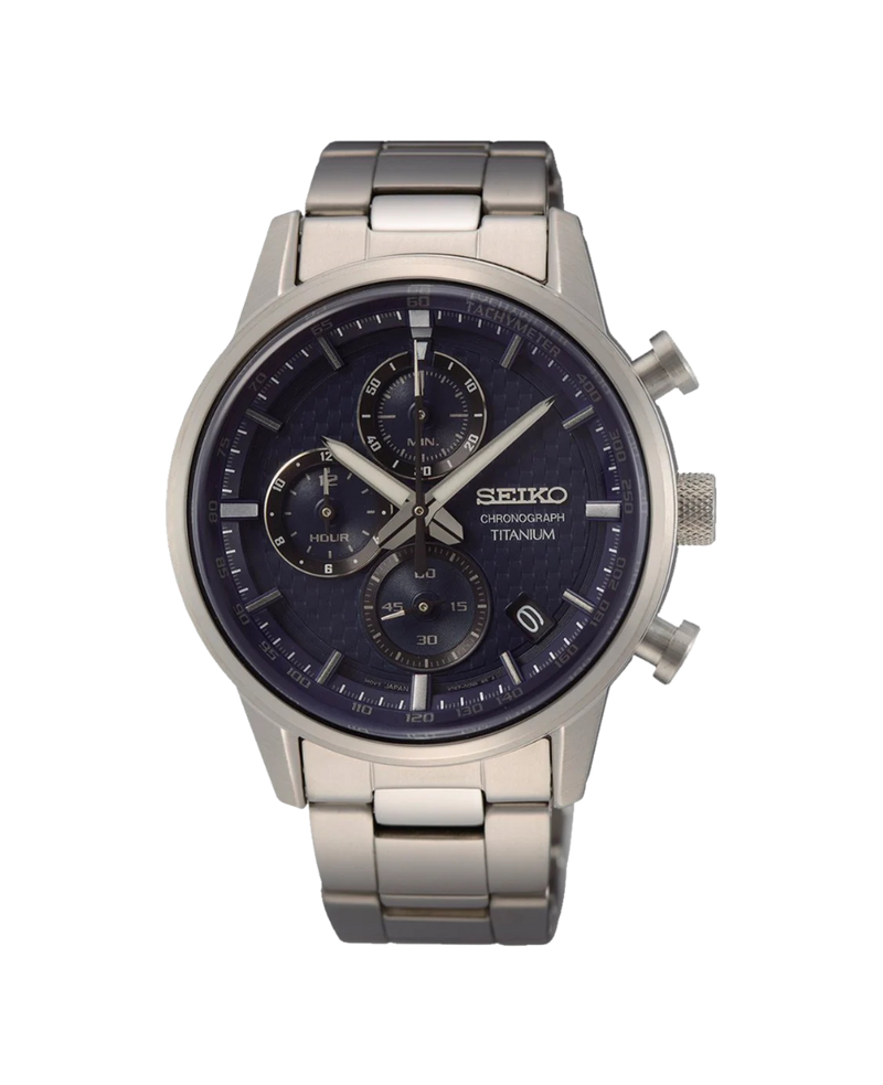 Seiko Neo Sports Cronógrafo SSB387P1 reloj hombre titanio azul