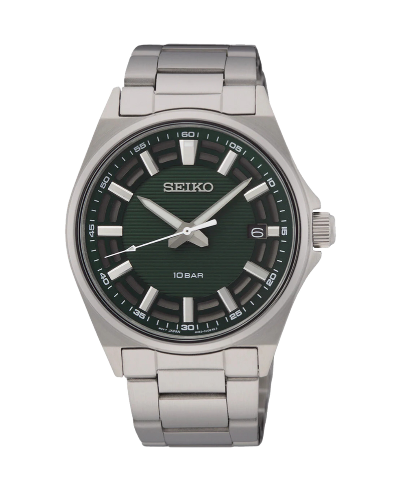 Seiko Neo Sports Cuarzo SUR503P1 reloj hombre acero esfera verde
