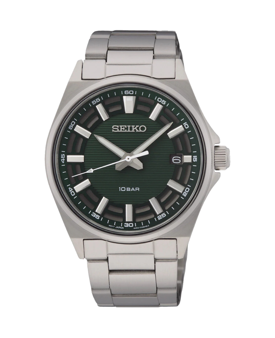 Seiko Neo Sports Cuarzo SUR503P1 reloj hombre acero esfera verde