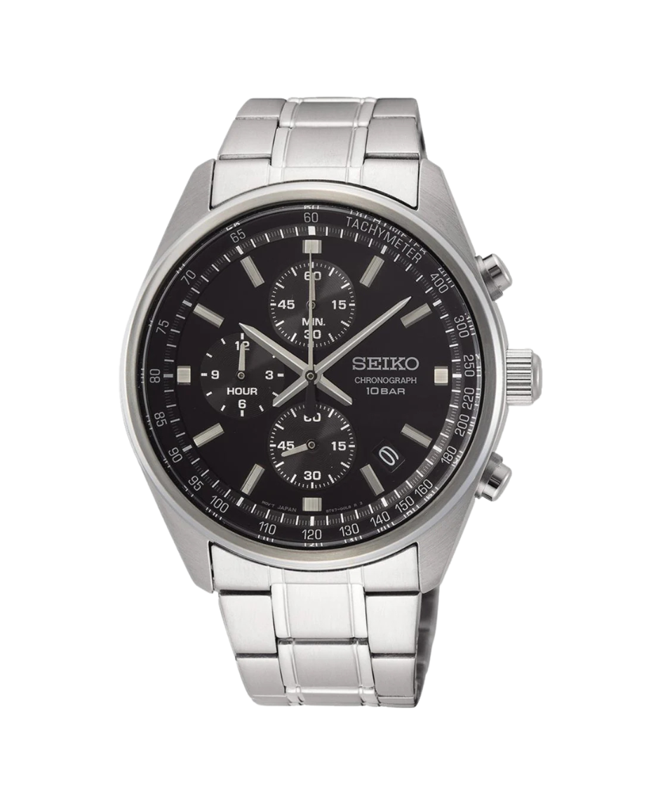 Seiko Neo Sports Cronógrafo SSB379P1 reloj hombre acero esfera negra