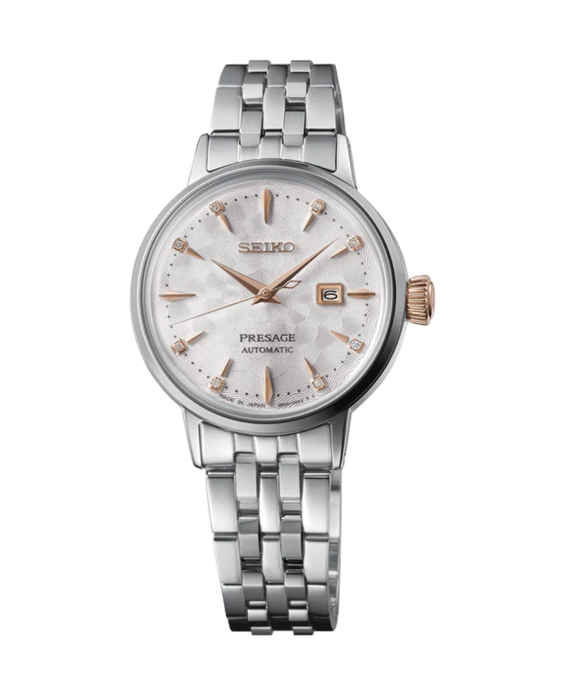 Seiko Presage Cocktail Automático SRE009J1 reloj mujer acero plata esfera blanca