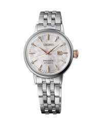 Seiko Presage Cocktail Automático SRE009J1 reloj mujer acero plata esfera blanca