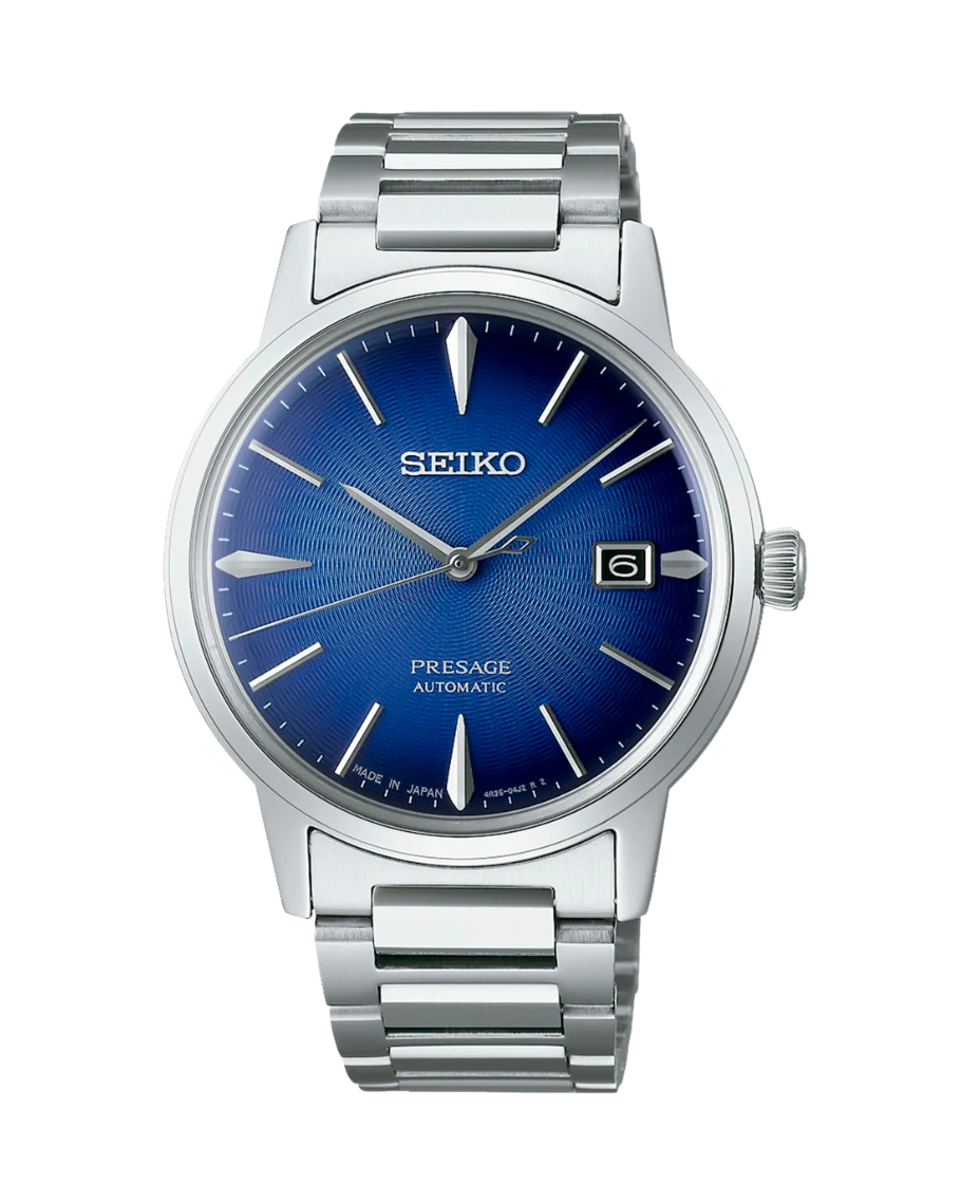 Seiko Presage Cocktail Automático SRPJ13J1 reloj hombre acero azul