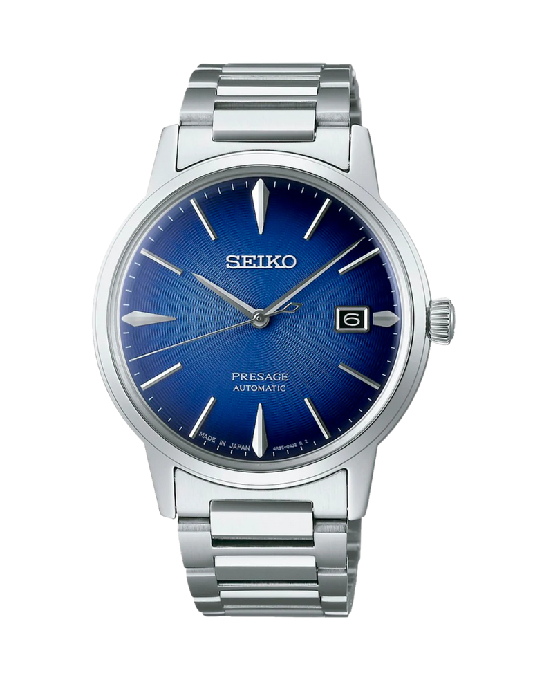 Seiko Presage Cocktail Automático SRPJ13J1 reloj hombre acero azul