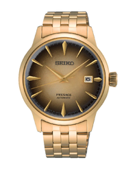 Seiko Presage Cocktail SRPK48J1 reloj hombre acero dorado esfera negra automático