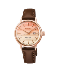 Seiko Presage Cocktail Time SRE014J1 reloj mujer acero oro rosa esfera dorada