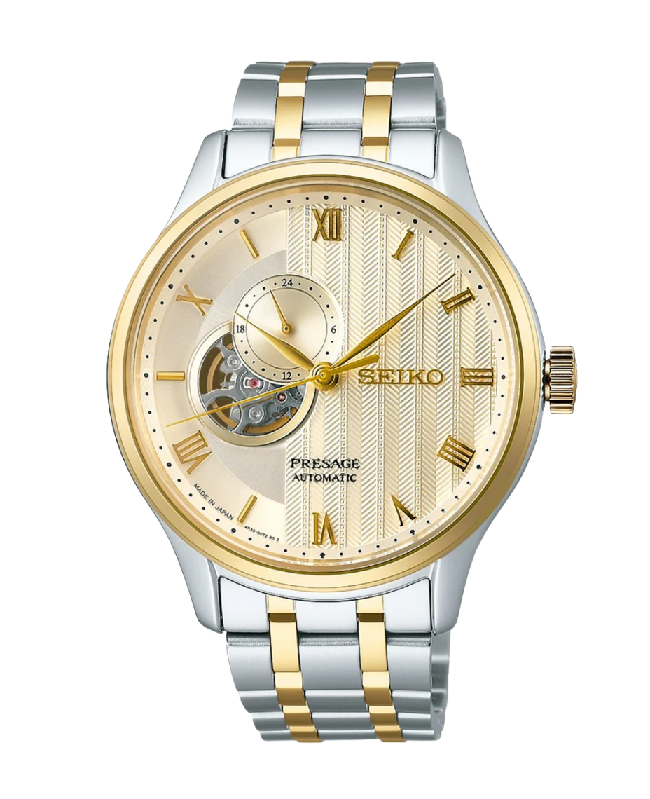 Seiko Presage Jardín Japonés SSA464J1 reloj hombre acero esfera dorada
