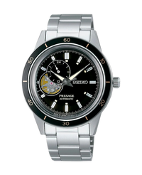 Seiko Presage Style 60's Skeleton SSA425J1 reloj hombre acero negro esqueletizado