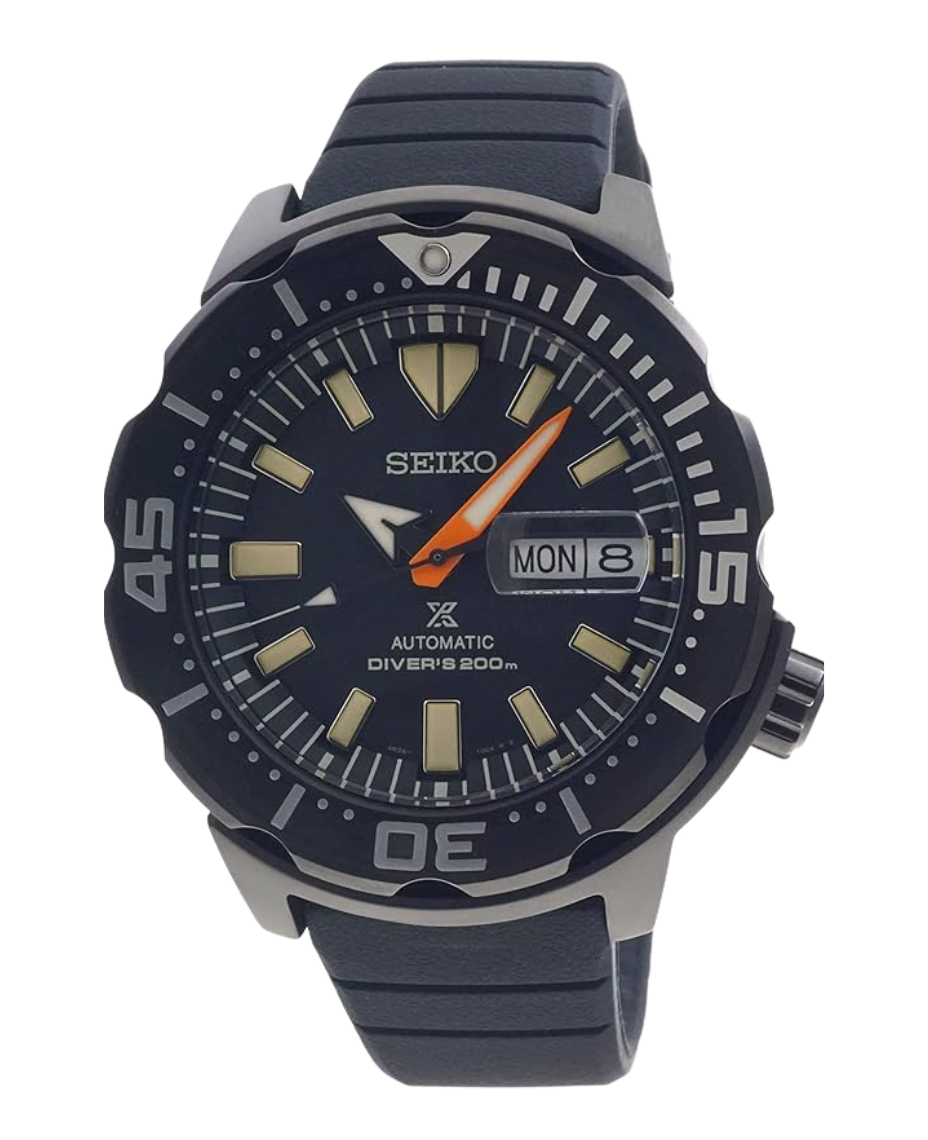 Seiko Prospex Monster SRPH13K1 reloj hombre acero negro con correa silicona