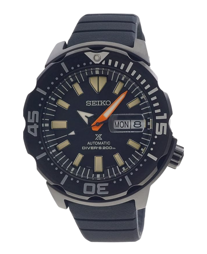 Seiko Prospex Monster SRPH13K1 reloj hombre acero negro con correa silicona