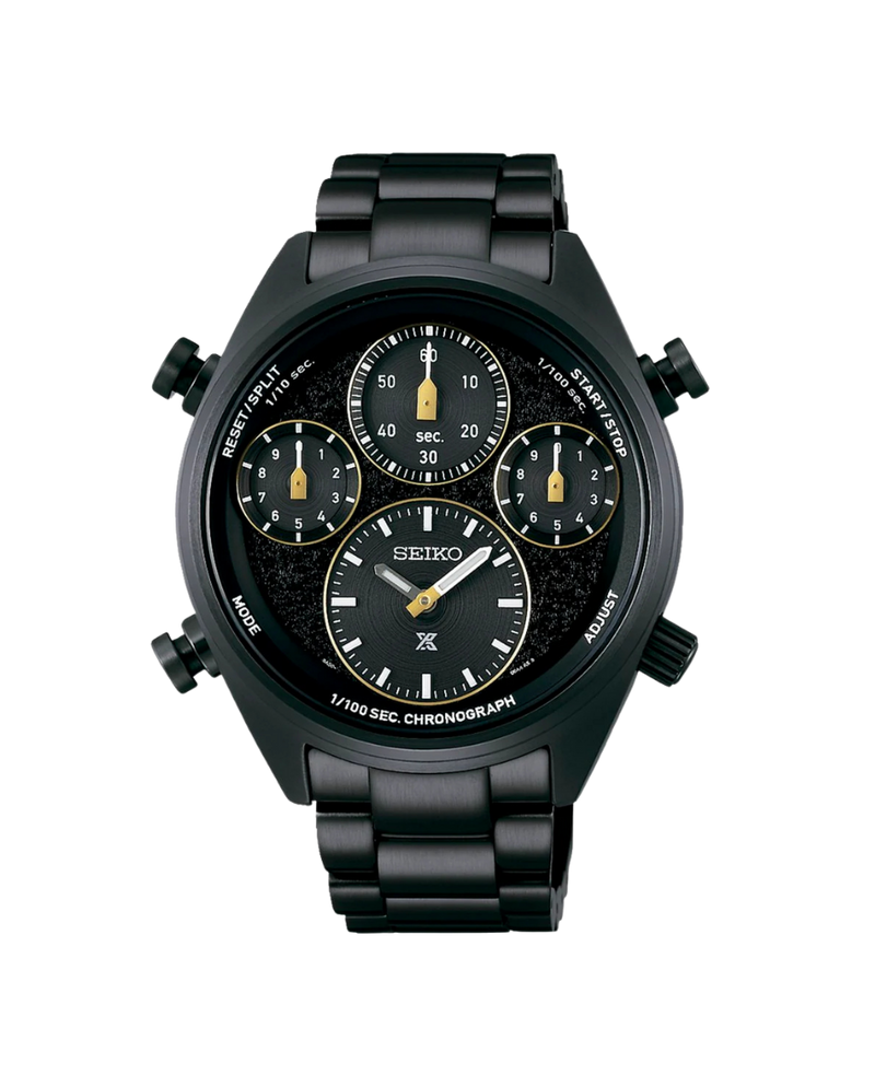 Seiko Prospex Speedtimer Solar SFJ007P1 reloj hombre acero negro cronógrafo