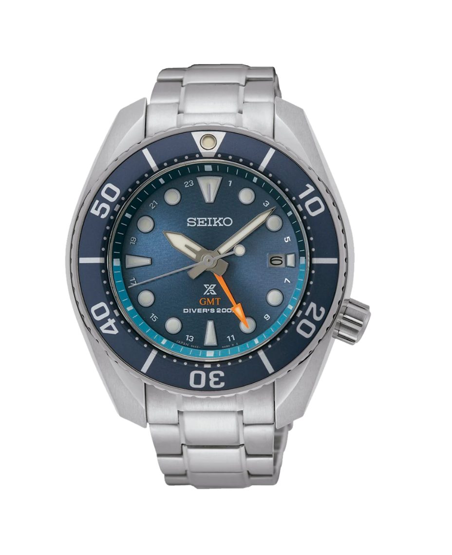 Seiko Prospex Sumo Solar GMT SFK001J1 reloj hombre acero esfera azul