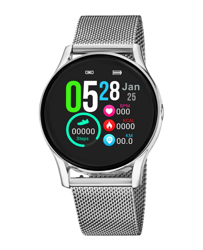 Lotus Smartwatch 50000/A reloj mujer aleación zinc esfera negra pulsera acero plateado