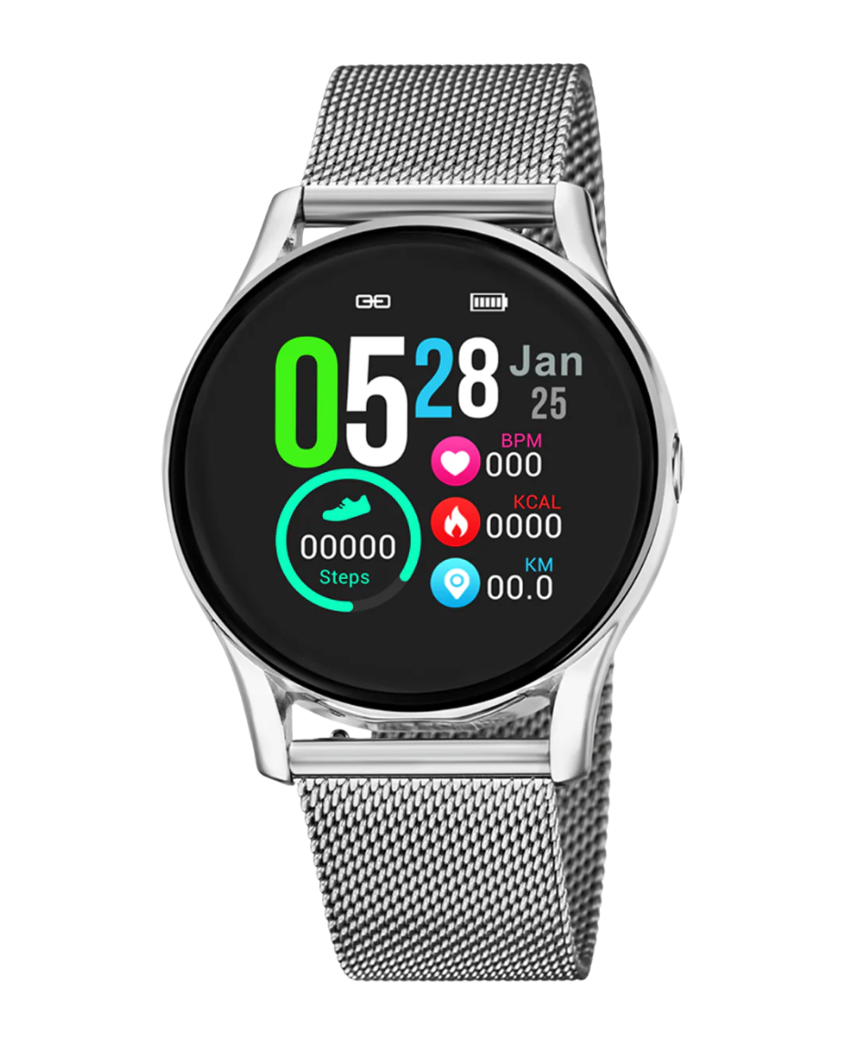 Lotus Smartwatch 50000/A reloj mujer aleación zinc esfera negra pulsera acero plateado