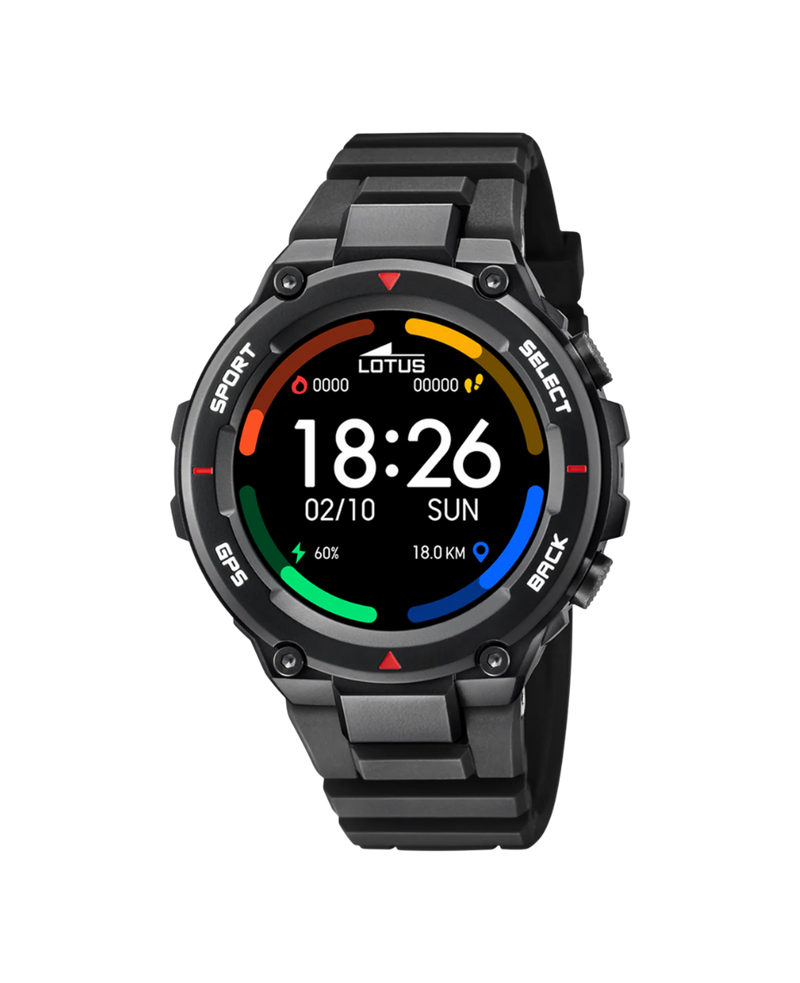 Lotus Smartwatch 50024/4 reloj inteligente hombre caucho negro con esfera negra