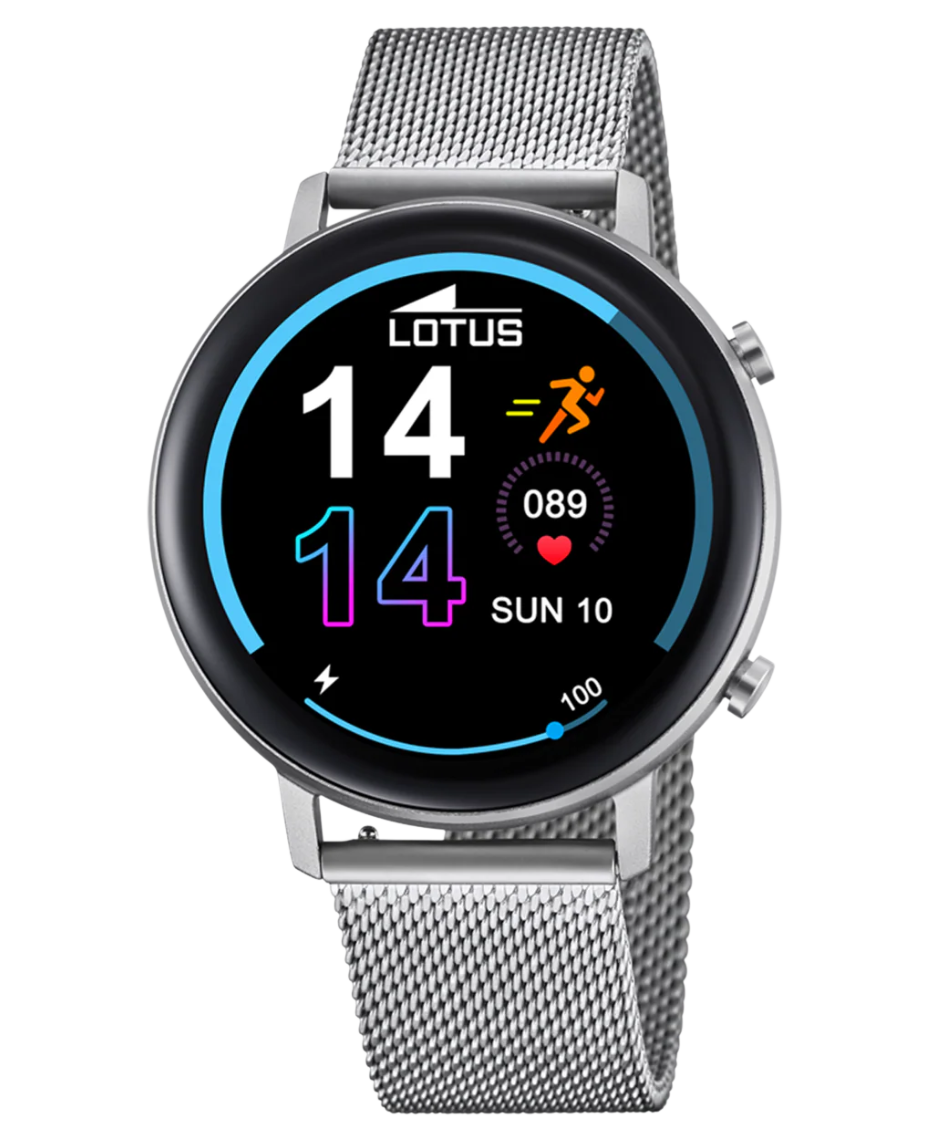 Lotus Smartwatch 50040/1 reloj hombre inteligente aleación zinc esfera negra pulsera acero plateada