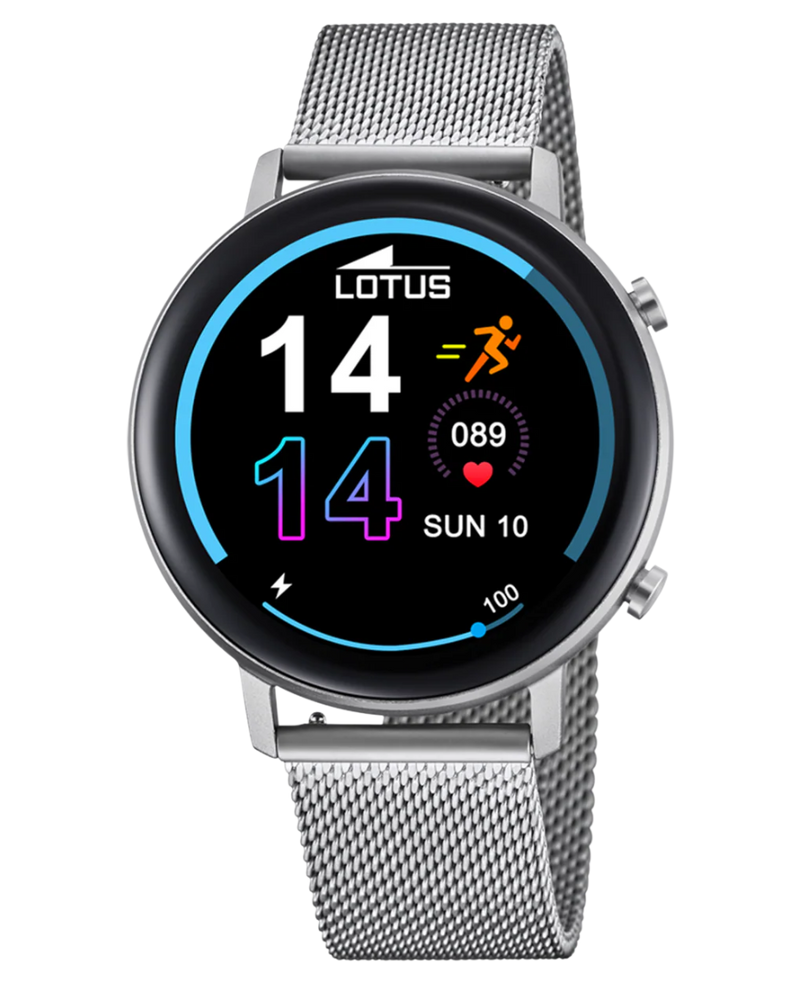 Lotus Smartwatch 50040/1 reloj hombre inteligente aleación zinc esfera negra pulsera acero plateada