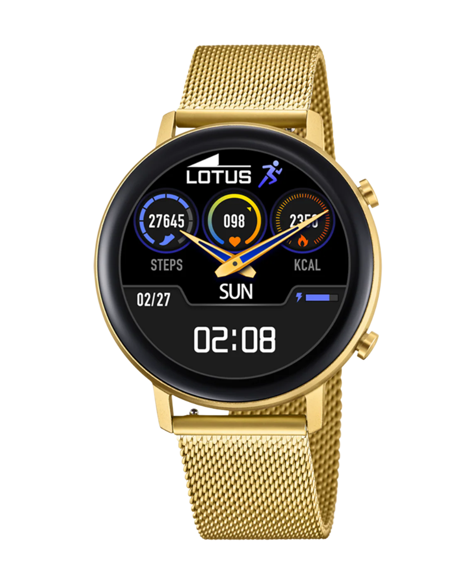 Lotus Smartwatch 50041/1 reloj mujer aleación zinc esfera negra pulsera dorada