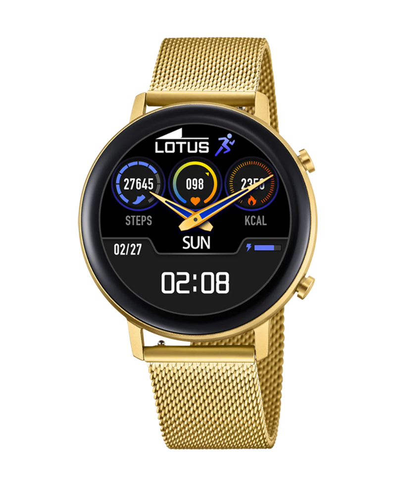 Lotus Smartwatch 50041/1 reloj mujer aleación zinc esfera negra pulsera dorada
