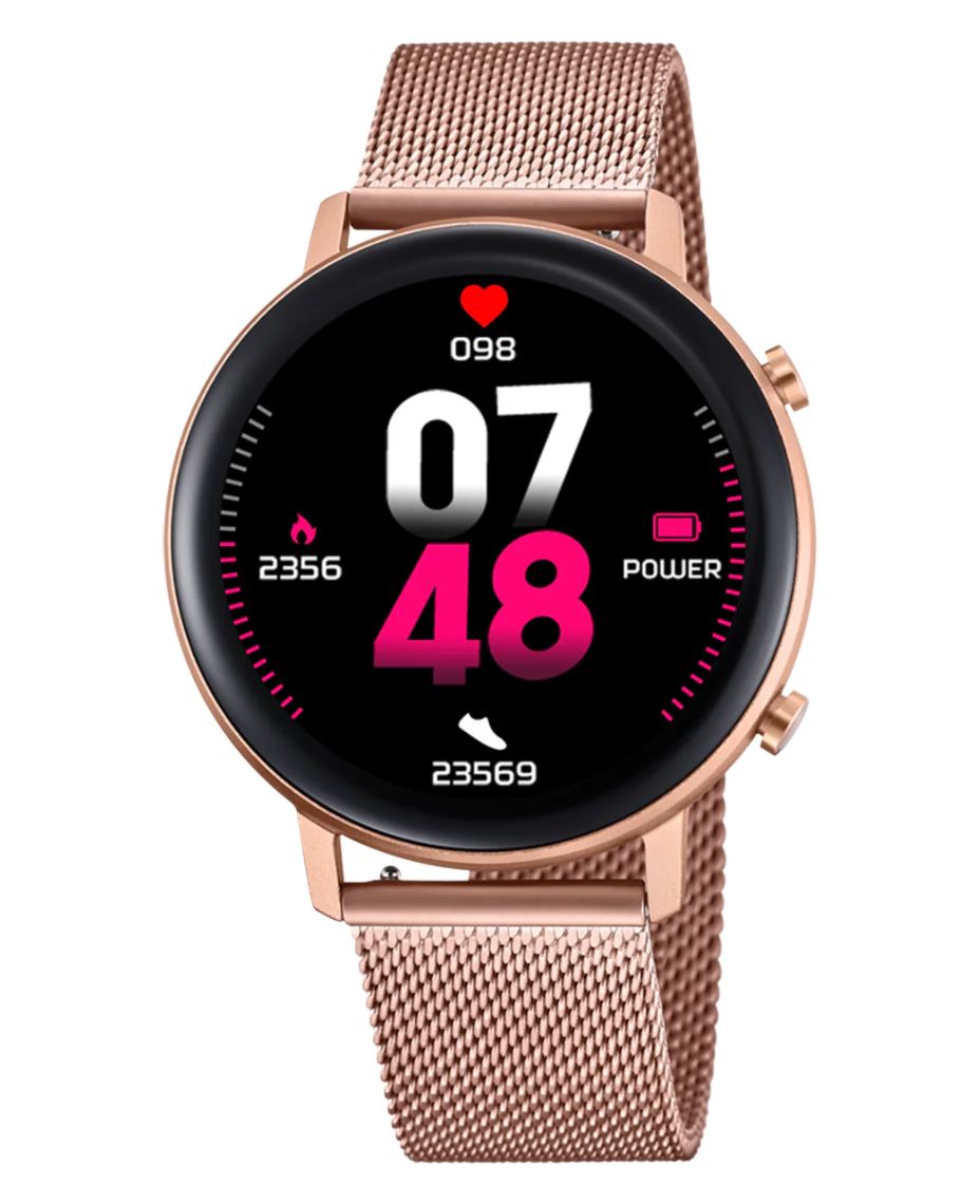 Lotus Smartwatch 50042/1 reloj mujer aleación zinc esfera negra pulsera rosa