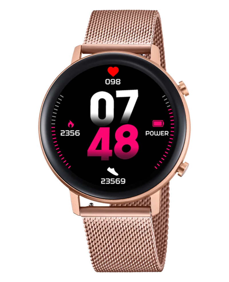 Lotus Smartwatch 50042/1 reloj mujer aleación zinc esfera negra pulsera rosa