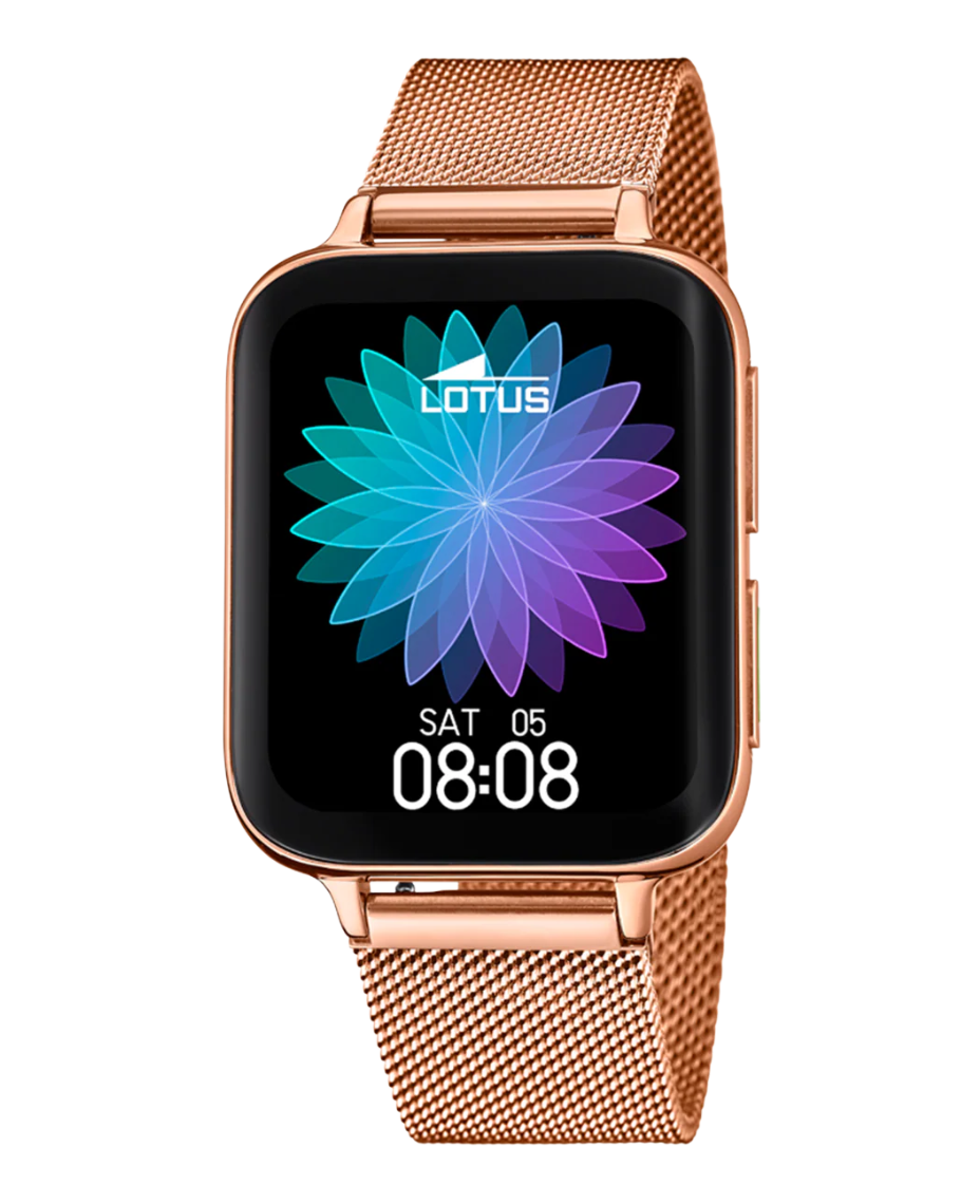 Lotus Classic Smartwatch 50033/1 reloj hombre aleación zinc esfera negra pulsera acero rosa
